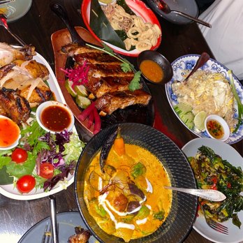 Wayla - Spare Ribs, Curry, Crab Fried Rice, Half Chicken, brussel sprouts and calamari - Thai Near Me - New York, New York Wayla - Spare Ribs, Curry, Crab Fried Rice, Half Chicken, brussel sprouts and calamari - Thai Near Me - New York, New York