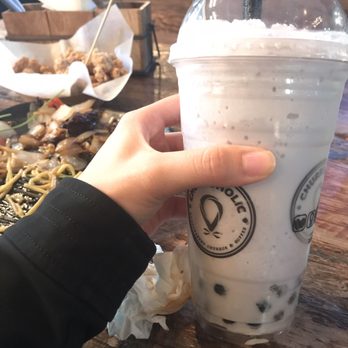 Hiccups Veo Cafe - Taro Smoothie - did not taste the taro at all :( just tasted like milk with ice :( - Asian Fusion Near Me - Carson, California