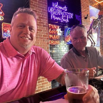 Burgermeister - South Beach - Friends enjoying a cold brew and Burger Meister! - Burgers Near Me - Miami Beach, Florida
