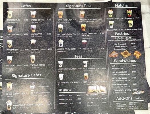 Menu photo 4 Cafes Quan Westminster, CA