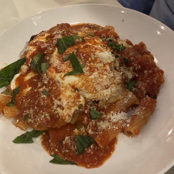 Ravello By Toscano - Chicken Parmesan (with rigatoni instead of gnocchi) - Italian Near Me - Robbinsville, New Jersey Ravello By Toscano - Chicken Parmesan (with rigatoni instead of gnocchi) - Italian Near Me - Robbinsville, New Jersey