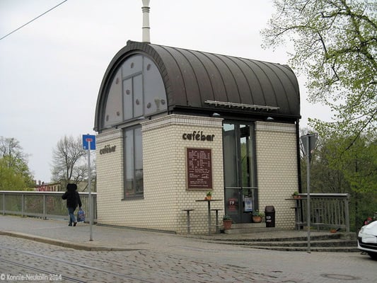 Café in the bridge house by null