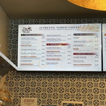 The Yemeni Bean - Menu - Coffee & Tea Near Me - Spring, Texas
