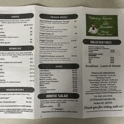 Cafetería y taqueria la jarochita - Menu