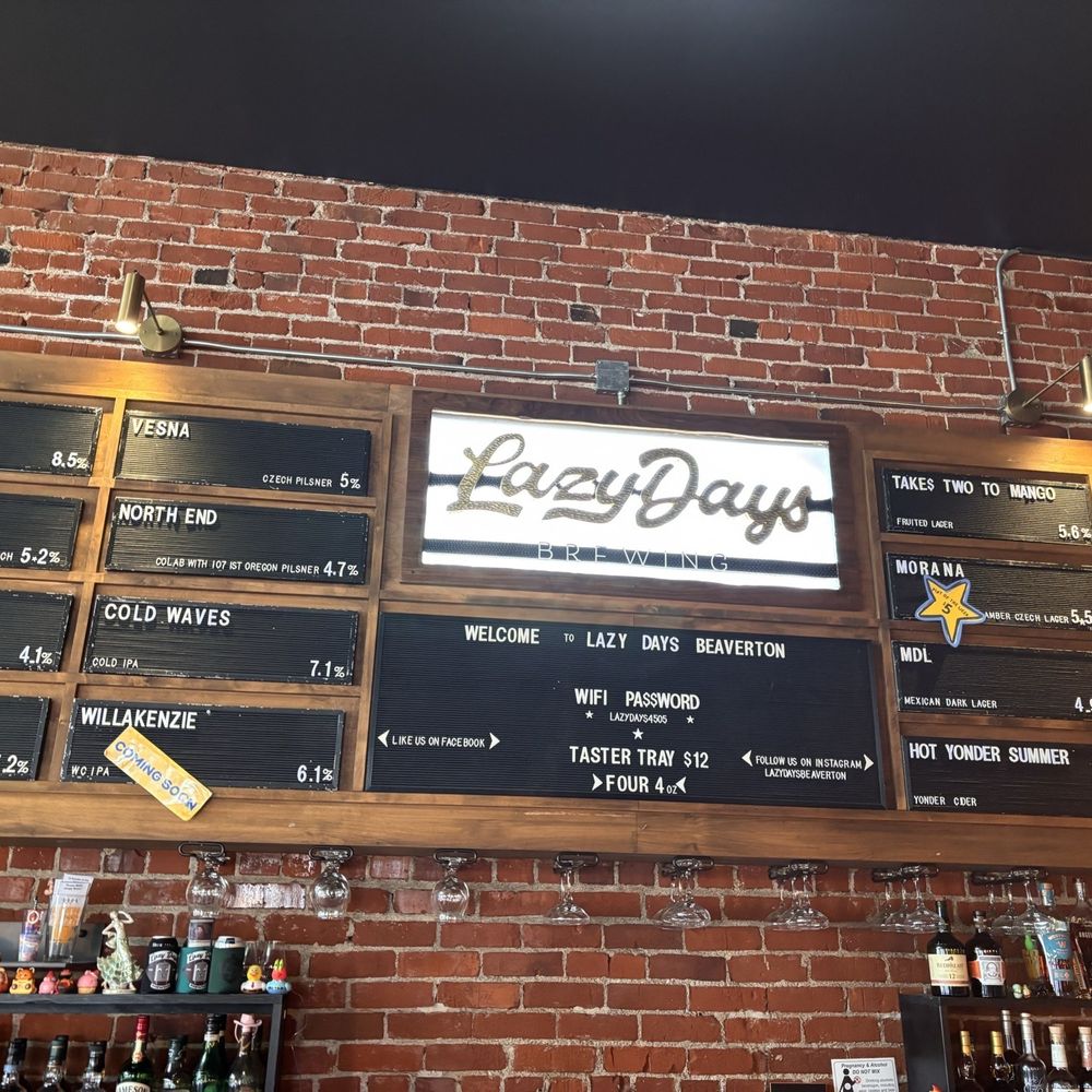 Lazy Days Brewing  - Tap options - Breweries Near Me - Beaverton, Oregon