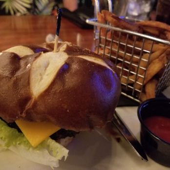 The Hangry Bison - Short rib burger with cheese and fries - New American Near Me - Winter Park, Florida