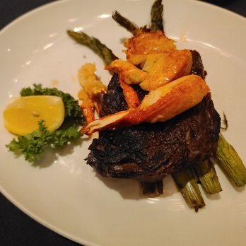 The Stockyard Restaurant - Half order of 20 oz. bone-in ribeye crowned with lobster oscar - Bars Near Me - Brighton, Massachusetts