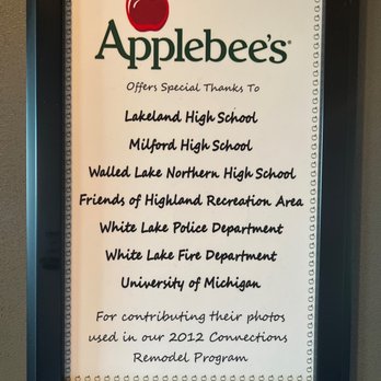 Applebee's Grill + Bar - Thanks Applebees for Thanking others! - American Near Me - White Lake, Michigan