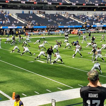 SoFi Stadium - Raiders stretching before before game - Stadiums & Arenas Near Me - Inglewood, California SoFi Stadium - Raiders stretching before before game - Stadiums & Arenas Near Me - Inglewood, California