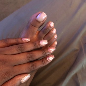 Bebe Nails & Spa - Cut down & Pedi with glow in dark shellac. - Nail Salons Near Me - Detroit, Michigan
