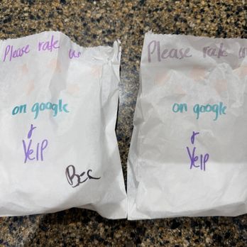 Jagger's Cafe - Packaging with foil wrap kept our bagel sandwiches warm until we got home 25 minutes later. - Bagels Near Me - Pearl Harbor, Hawaii