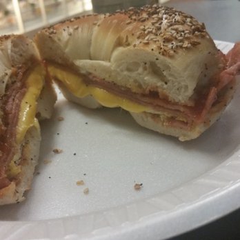 Bob's Bagels - Taylor Ham Egg and Cheese on an everything bagel. Awesome. - Bagels Near Me - Lyndhurst, New Jersey Bob's Bagels - Taylor Ham Egg and Cheese on an everything bagel. Awesome. - Bagels Near Me - Lyndhurst, New Jersey