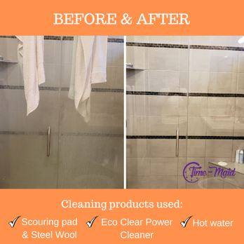 Time Maid Cleaning - Home Bathroom Shower Glass Doors Before and After Cleaning. - Home Cleaning Near Me - Tucson, Arizona Time Maid Cleaning - Home Bathroom Shower Glass Doors Before and After Cleaning. - Home Cleaning Near Me - Tucson, Arizona