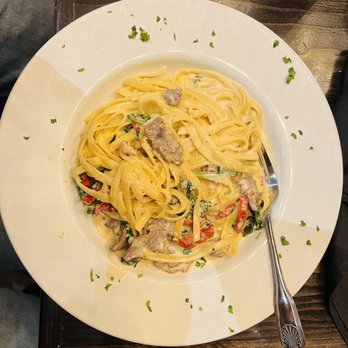 Los Pinos Surf and Turf - Alfredo pasta with steak - Seafood Near Me - Phoenix, Arizona Los Pinos Surf and Turf - Alfredo pasta with steak - Seafood Near Me - Phoenix, Arizona