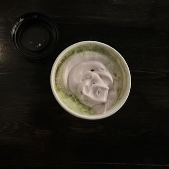 Bica Cafe - Vanilla matcha latte with cherry blossom cold foam. - Bakeries Near Me - Noblesville, Indiana Bica Cafe - Vanilla matcha latte with cherry blossom cold foam. - Bakeries Near Me - Noblesville, Indiana