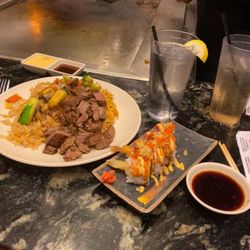 Yamato Japanese Steakhouse & Sushi Bar - Filet minon hibachi and Crazy Dancing Roll