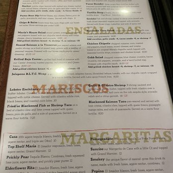 Maria's Cantina - Menu as of March 2024 - Latin American Near Me - Woodland, California