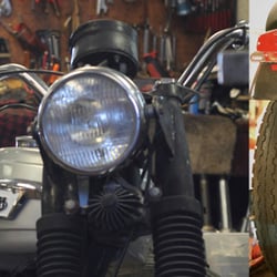 Southwest Cycles - Carl working on a vintage motorcycle restoration project.
