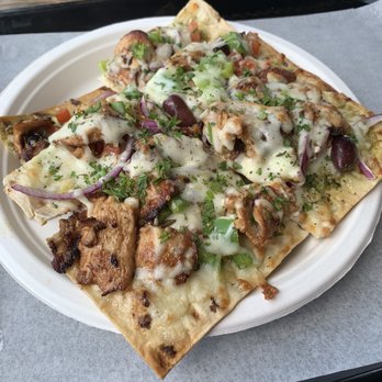 Kebab Grill - Mediterranean flat bread pizza. Highly recommend! - Mediterranean Near Me - Madera, California