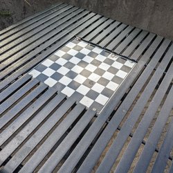 Uxbridge Public Library - Chess or checkers board table