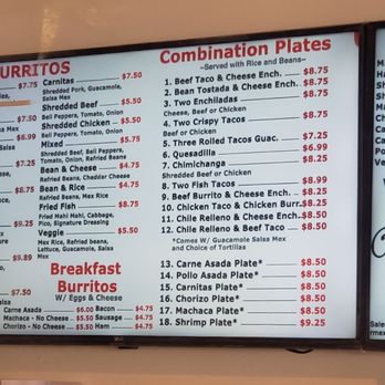 Valerie's Taco Shop - Clearly states a price of $7.50. You can also see the tape. - Tacos Near Me - Carlsbad, California Valerie's Taco Shop - Clearly states a price of $7.50. You can also see the tape. - Tacos Near Me - Carlsbad, California
