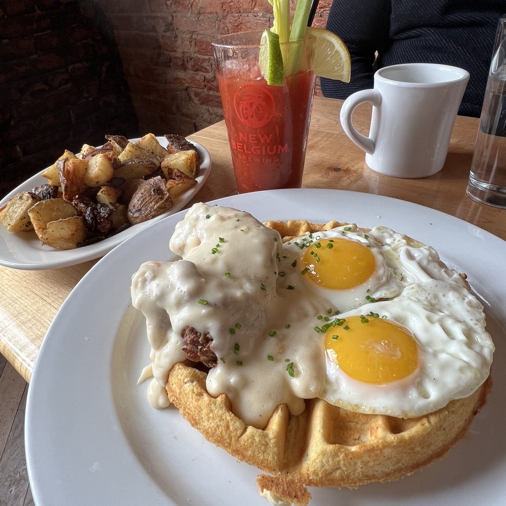 Kraftwork - Chicken and waffles, SO FORKING GOOD! That pot pie gravy - Gastropubs Near Me - Philadelphia, Pennsylvania Kraftwork - Chicken and waffles, SO FORKING GOOD! That pot pie gravy - Gastropubs Near Me - Philadelphia, Pennsylvania