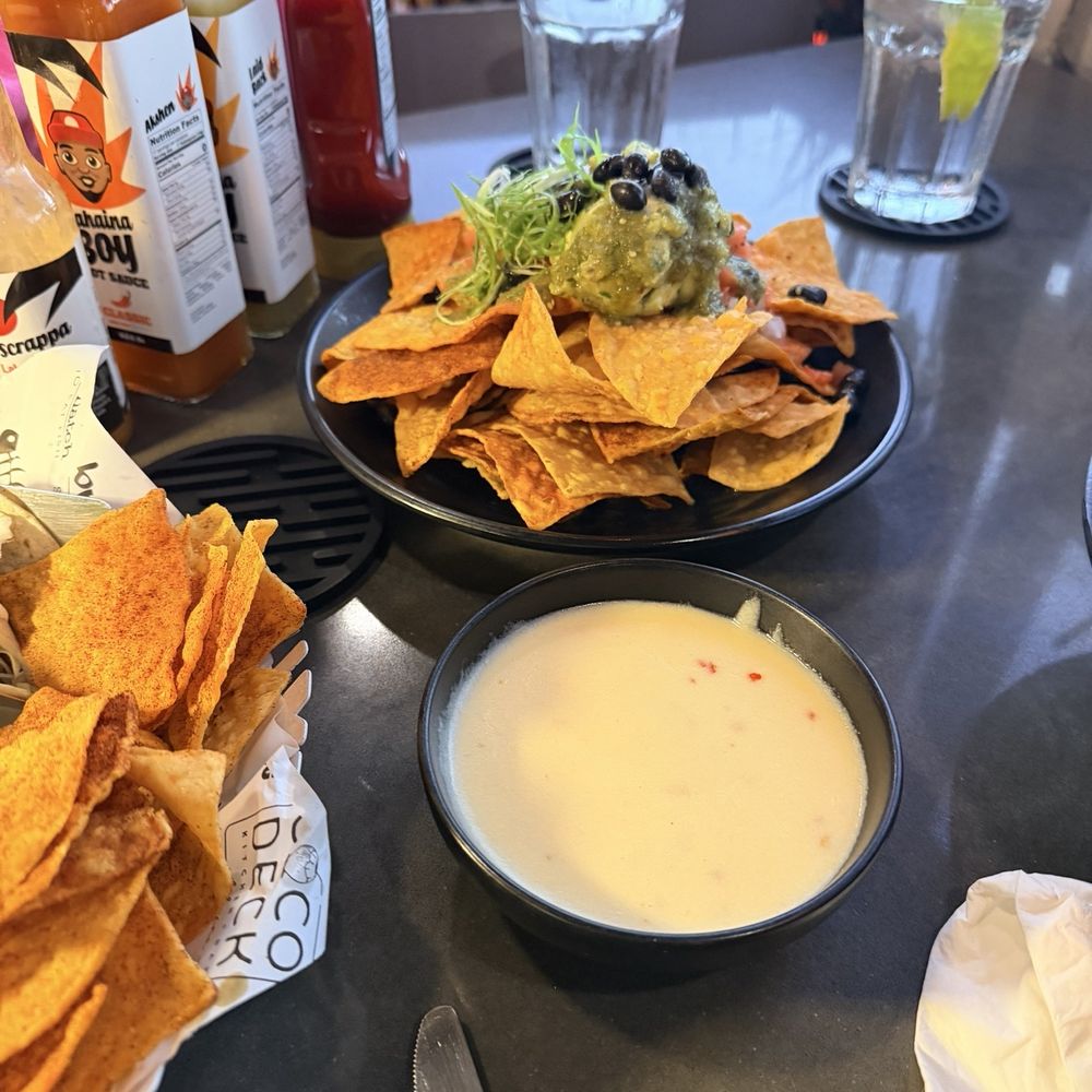 Coco Deck - Nachos (we asked for queso on the side -- it's so good!) - Mexican Near Me - Lahaina, Hawaii