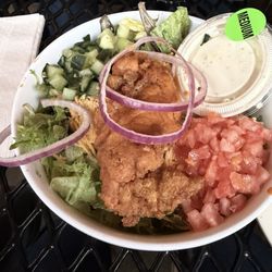 Rooster's Restaurant & Bar - Half-Fried Chicken Salad (tossed in medium) with ranch dressing