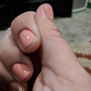 Bedazzle Nail Spa - Day 2 of gel, already chipped nail. - Nail Salons Near Me - Rancho Cucamonga, California