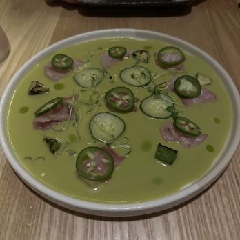 Yunta Nikkei - Verde Tiradito - I could drink the sauce! I ordered a side of rice as recommended by the manager to use with it! - Peruvian Near Me - Charlotte, North Carolina Yunta Nikkei - Verde Tiradito - I could drink the sauce! I ordered a side of rice as recommended by the manager to use with it! - Peruvian Near Me - Charlotte, North Carolina