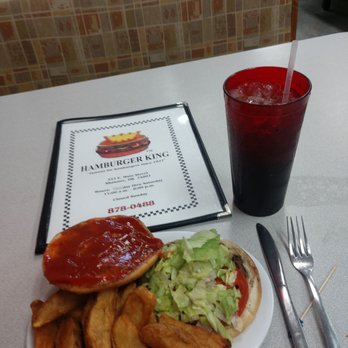 Hamburger King - Hamburger basket but where's the basket? - Burgers Near Me - Shawnee, Oklahoma
