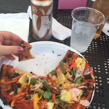 The Rolling Stonebaker - Vegan all veggie marinara with gluten free crust.. Super delicious!! - Pizza Near Me - Valparaiso, Indiana
