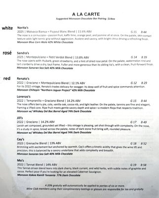 Menu photo 3 Los Milics Vineyards Tucson, AZ
