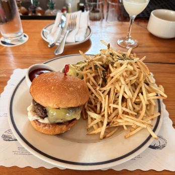 Clark's Oyster Bar - Austin - Happy hour (1/2 off on Monday's) - Pan Roasted Black Angus Hamburger - Seafood Near Me - Austin, Texas