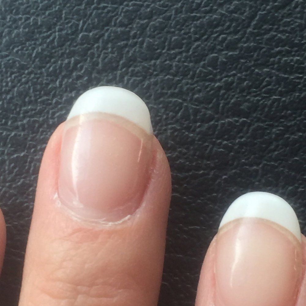 Ava Nails - The white tips not lined up and out grew in one week - Nail Salons Near Me - Nashua, New Hampshire