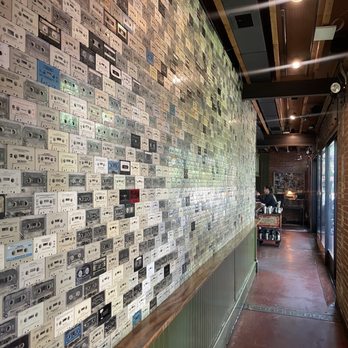 Windsor - Cool wall made of old tapes - New American Near Me - Phoenix, Arizona Windsor - Cool wall made of old tapes - New American Near Me - Phoenix, Arizona