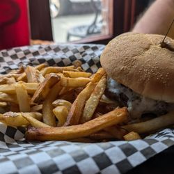 Harvest Moon Restaurant - Black and blue burger