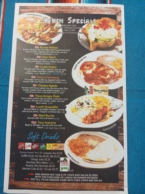 Menu photo 1 Three Amigos Restaurant Clanton, AL Menu photo 1 Three Amigos Restaurant Clanton, AL