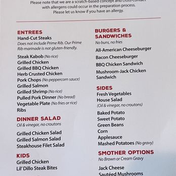 Texas Roadhouse - Gluten Friendly suggestions menu - Steakhouses Near Me - Fort Collins, Colorado Texas Roadhouse - Gluten Friendly suggestions menu - Steakhouses Near Me - Fort Collins, Colorado