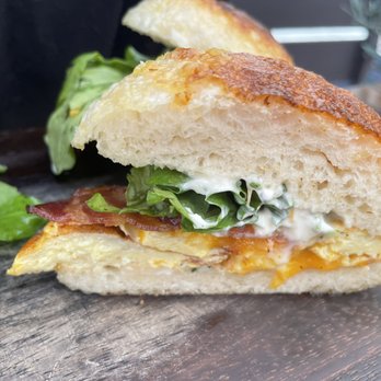 AOC - Breakfast sandwich - yummy and fluffy - Cocktail Bars Near Me - Los Angeles, California
