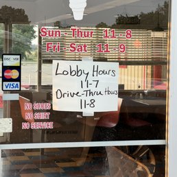 a sign in the window