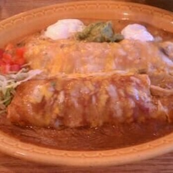 Fronteras Mexican Restaurant - Durango Chicken Enchilada and a ground beef enchilada.....Beef enchilada wins. - Mexican Near Me - Lenexa, Kansas
