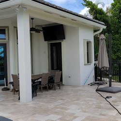 Before motorized retractable screens with Phifer Suntex 90 mesh and powered by Somfy motorization