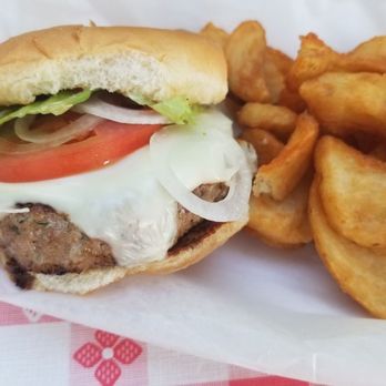 Mark's Specialty Seafood - Tuna burger and sidewinder potatoes. - Food Trucks Near Me