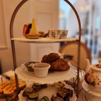 Prince Tea House - three tiered trays of food - Desserts Near Me - Marlton, New Jersey