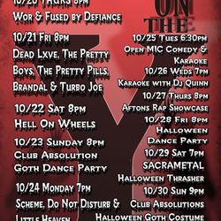 On the Y - Upcoming shows in October 22. This is more then you're average Dive bar!