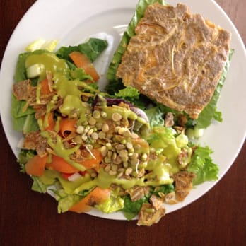 VEGGOS - Cheeseburger and salad, green onion dressing, so good! - Vegan Near Me - Lake Forest, California VEGGOS - Cheeseburger and salad, green onion dressing, so good! - Vegan Near Me - Lake Forest, California