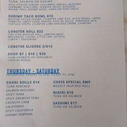 Salty Days Fish - Kitchen menu