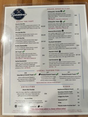 Menu photo 7 Bandoleros Cafe Cypress, CA