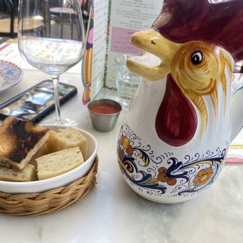 Cesarina - Yummy focaccia and rooster pitcher of water - Italian Near Me - San Diego, California Cesarina - Yummy focaccia and rooster pitcher of water - Italian Near Me - San Diego, California